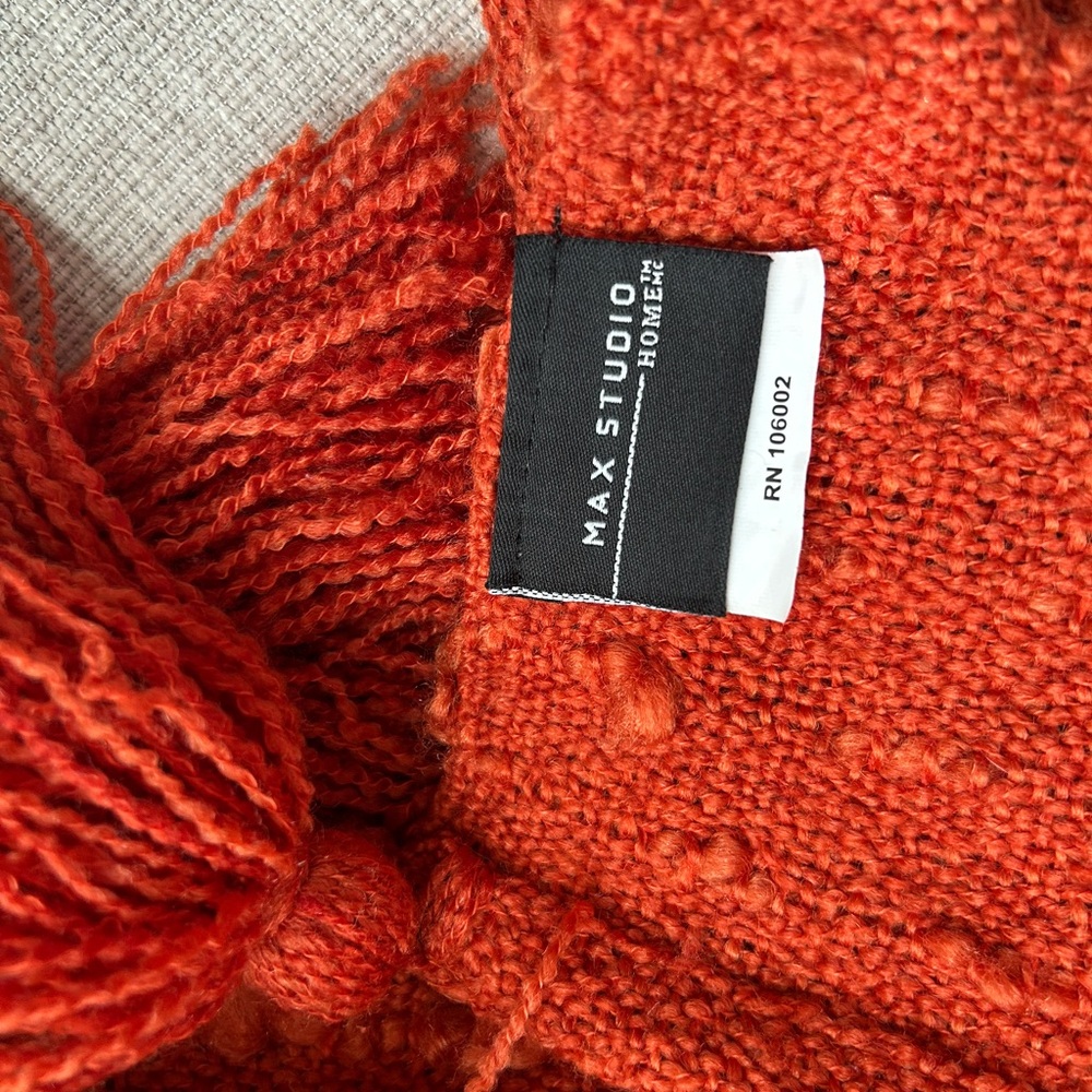 Max Studio Red Textured Throw Blanket - Picture 3 of 4